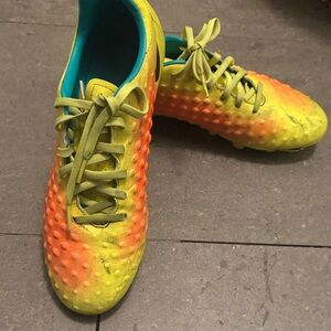 Nike Yellow and Orange Soccer Cleats